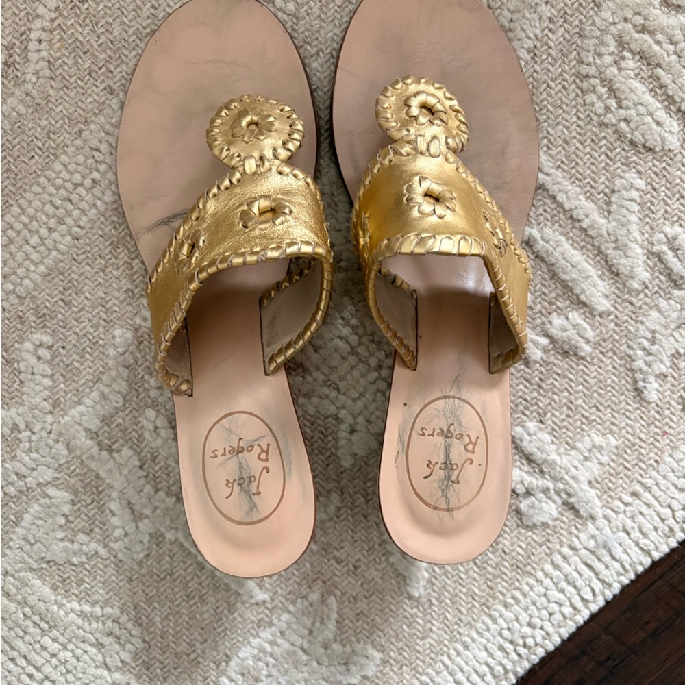 Jack Rogers Metallic Gold Classic Sandal Wedge